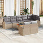 Conjunto de sofás de jardín 9 pcs Beige ratán sintético