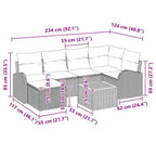Conjunto de sofás de jardín 7 pcs Beige ratán sintético