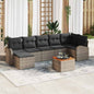 8-Piece Outdoor Sofa Set Beige Poly Rattan