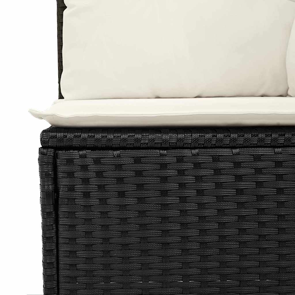 Conjunto de sofás de jardín 11 pcs Negro ratán sintético