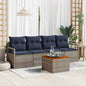 Conjunto de sofás de jardín 5 pcs Gris ratán sintético