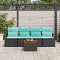 Conjunto de sofás de jardín 5 pcs Gris ratán sintético