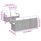 Conjunto de sofás de jardín 6 pcs Gris ratán sintético