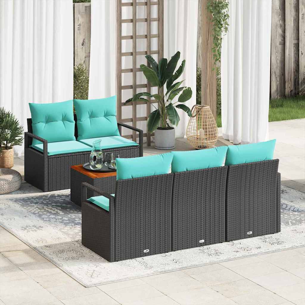 6-piece Outdoor Sofa Set Gray Synthetic Rattan