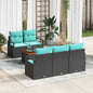 Conjunto de sofás de jardim 6 pcs Cinzento vime sintético