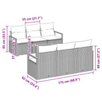 Conjunto de sofás de jardín 7 pcs Gris ratán sintético