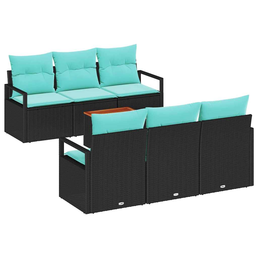 Conjunto de sofás de jardín 7 pcs Gris ratán sintético