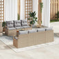 Conjunto de sofás de jardim 8 pçs Bege rotim sintético