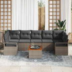 Conjunto de sofás de jardín 8 pcs Gris ratán sintético