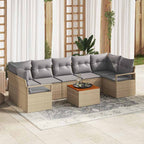 Conjunto de sofás de jardín 8 pcs Beige ratán sintético