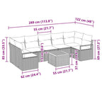 Conjunto de sofás de jardín 8 pcs Beige ratán sintético