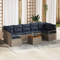 Conjunto de sofás de jardín 8 pcs Gris ratán sintético