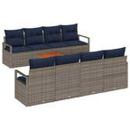Conjunto de sofás de jardín 9 pcs Gris ratán sintético