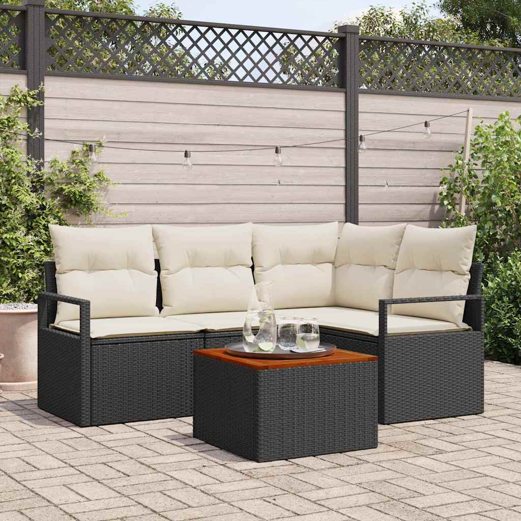 Conjunto de sofá de jardín 7 pcs Marrón ratán sintético