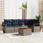 Conjunto de sofás de jardín 6 pcs Gris ratán sintético