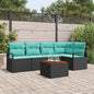 Conjunto de sofás de jardín 6 pcs Gris ratán sintético