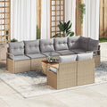 Conjunto de sofás de jardín 9 pcs Beige ratán sintético