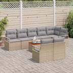 Conjunto de sofás de jardín 9 pcs Beige ratán sintético