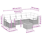 Conjunto de sofás de jardín 8 pcs Gris ratán sintético
