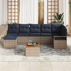 Conjunto de sofás de jardín 8 pcs Gris ratán sintético