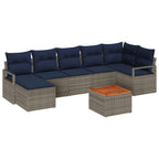 Conjunto de sofás de jardín 8 pcs Gris ratán sintético