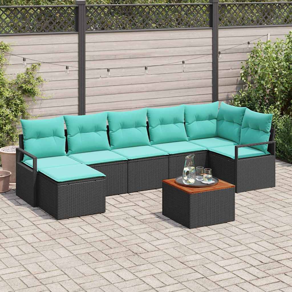 Conjunto de sofás de jardín 8 pcs Gris ratán sintético