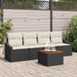 Conjunto de sofás de jardín 5 pcs Beige ratán sintético