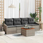 Conjunto de sofás de jardín 5 pcs Beige ratán sintético