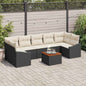 8-Piece Outdoor Sofa Set Beige Poly Rattan