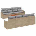 Conjunto de sofás de jardín 9 pcs Beige ratán sintético