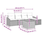 Conjunto de sofás de jardín 6 pcs Beige ratán sintético
