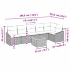Conjunto de sofás de jardín 7 pcs Beige ratán sintético