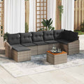 Conjunto de sofás de jardín 8 pcs Gris ratán sintético