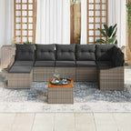 Conjunto de sofás de jardín 8 pcs Gris ratán sintético