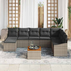 Conjunto de sofás de jardín 9 pcs Gris ratán sintético