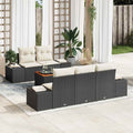 Conjunto de sofás de jardín 6 pcs Negro ratán sintético