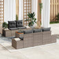 Conjunto de sofás de jardín 6 pcs Gris ratán sintético