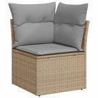 Conjunto de sofás de jardín 8 pcs Beige ratán sintético