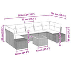 Conjunto de sofás de jardín 8 pcs Beige ratán sintético