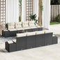 Conjunto de sofás de jardín 9 pcs Beige ratán sintético