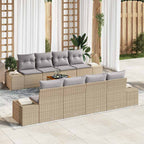 Conjunto de sofás de jardín 9 pcs Beige ratán sintético