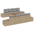 Conjunto de sofás de jardín 9 pcs Beige ratán sintético