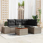 Conjunto de sofás de jardim 5 peças Bege vime sintético