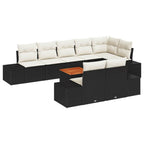 Conjunto de sofás de jardín 9 pcs Negro ratán sintético