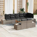Conjunto de sofás de jardín 9 pcs Gris ratán sintético