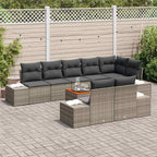Conjunto de sofás de jardín 9 pcs Gris ratán sintético