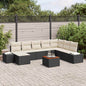 Conjunto de sofás de jardim 9 pcs Vime sintético Bege