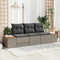 3-piece Outdoor Sofa Set Beige Synthetic Rattan
