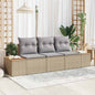 3-piece Outdoor Sofa Set Beige Synthetic Rattan