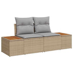 Conjunto de sofás de jardín con cojín 5 pcs Beige Poliratán